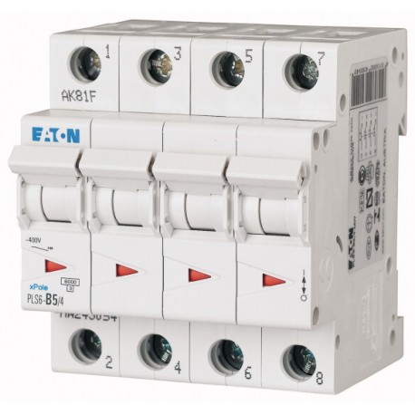 PLS6-D5/4-MW 243103 EATON ELECTRIC Int. magnetotérmico, 4P, curva D, 5A