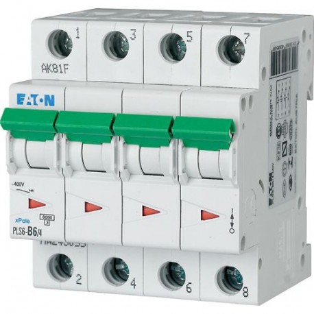 PLS6-D6/4-MW 243104 Y7-243104 EATON ELECTRIC PLS6-D6/4 INT. MT 6KA 4P D 6A