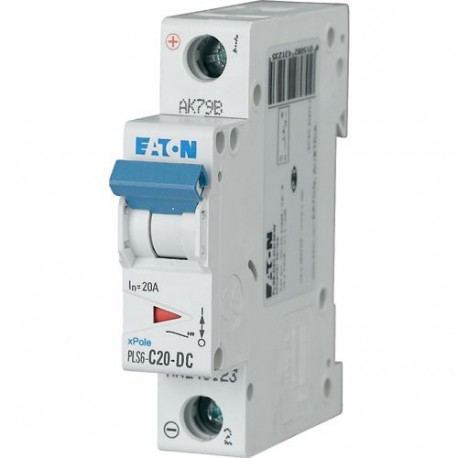 PLS6-C20-DC-MW 243123 0001609280 EATON ELECTRIC Защитный выключатель LS, 20A, 1p, C-Char, пост. ток (dc)