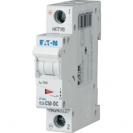 PLS6-C50-DC-MW 243127 EATON ELECTRIC Защитный выключатель LS, 50A, 1p, C-Char, пост. ток (dc)