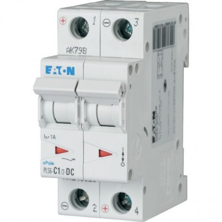 PLS6-C1/2-DC-MW 243128 Y7-243128 EATON ELECTRIC Disjoncteur modulaire, 1A, 2p, courbe C, DC