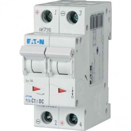 PLS6-C1/2-DC-MW 243128 EATON ELECTRIC Защитный выключатель LS, 1A, 2-пол., C-Char, пост. ток (dc)