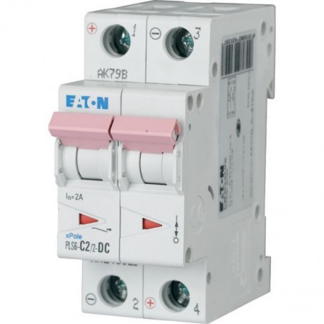 PLS6-C2/2-DC-MW 243129 0001609285 EATON ELECTRIC Защитный выключатель LS, 2A, 2-пол., C-Char, пост. ток (dc)