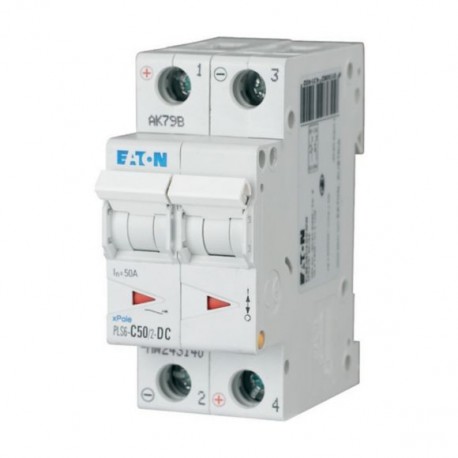 PLS6-C50/2-DC-MW 243140 Y7-243140 EATON ELECTRIC Interruttore protettore, 50A, 2p, curva caratteristica C, DC