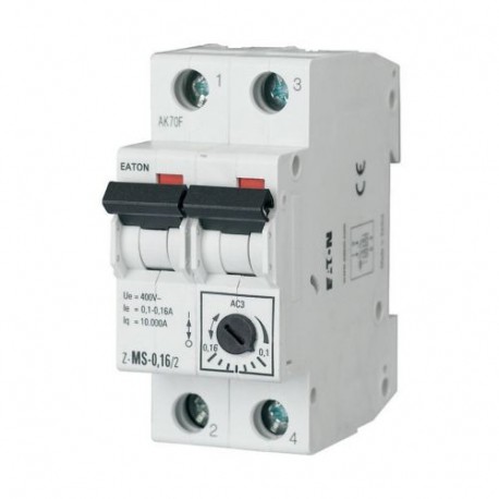 Z-MS-0,16/2 248389 Z-MS-0.16/2 EATON ELECTRIC Motor-Protective Circuit-Breakers, 0, 1 0, 16 A, 2 p