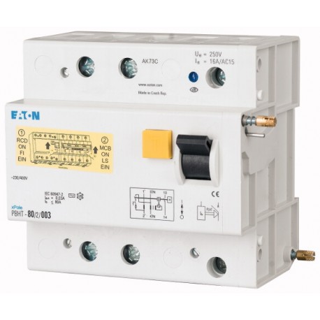 PBHT-125/2/1 248805 NZM1-1-XKS EATON ELECTRIC Residual-current circuit breaker trip block for PLHT, 125A, 2 ..