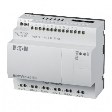 EASY819-AC-RCX 256268 0004520974 EATON ELECTRIC Module logique, 100-240VDC, 12 entr. TOR, 6 sort.TOR à relai..