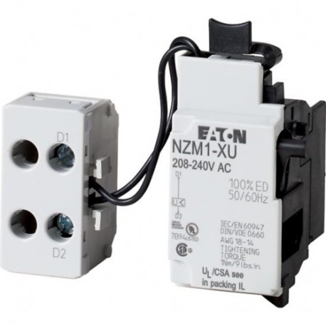 NZM1-XU220-250DC 259460 EATON ELECTRIC Déclencheur à manque de tension, 220-250VDC