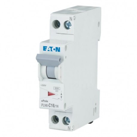 PLN6-C16/1N-MW 263174 EATON ELECTRIC Interruttore LS, 16A, 1Np, curva caratteristica C, AC