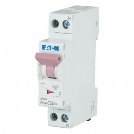 PLN6-C32/1N-MW 263177 EATON ELECTRIC Over current switch, 32A, 1Np, C-Char, AC