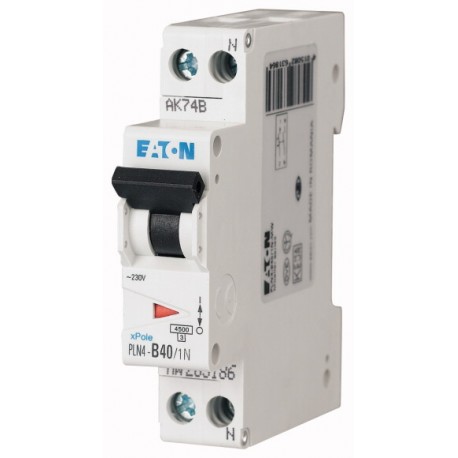 PLN4-C40/1N-MW 263196 EATON ELECTRIC MCB, 1P + N, curva C, 40A