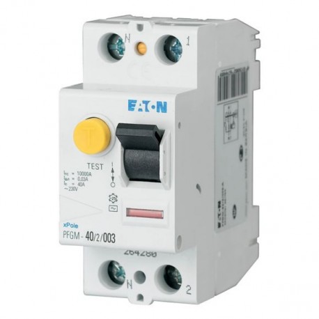 PFGM-40/2/003 264280 EATON ELECTRIC Interruptor diferencial, 2P, 40A, 30mA