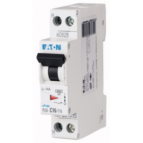 PLG6-C4/1N 264691 EATON ELECTRIC Over current switch, 4A, 1pole+N, type C characteristic