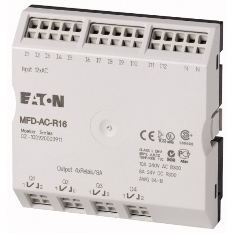 MFD-AC-R16 274093 0004519712 EATON ELECTRIC E/A-Modul für MFD-Titan MFD-AC-CP8, 100-240VAC, 12DI, 4DO-Relais