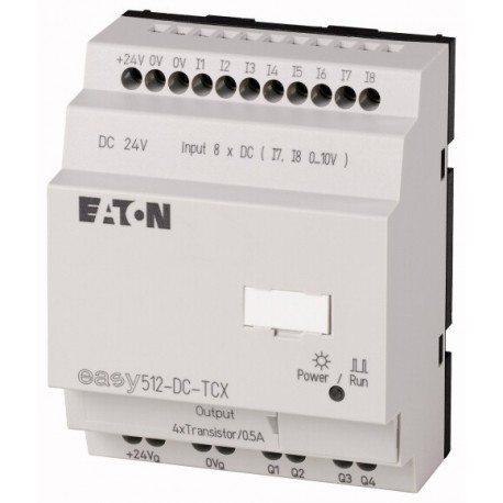 EASY512-DC-TCX 274112 0004519761 EATON ELECTRIC 24V DC, Módulo de Controle, Transparente.