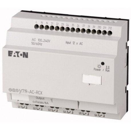 EASY719-AC-RCX 274116 0004519773 EATON ELECTRIC Relè di comando, 100-240VAC, 12DI, 6DO-relè, orologio, espan..