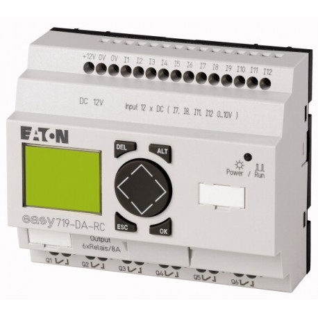 EASY719-DA-RC 274117 0004519774 EATON ELECTRIC Relè di comando, 12VDC, 12DI(4AI), 6DO-relè, display, orologi..