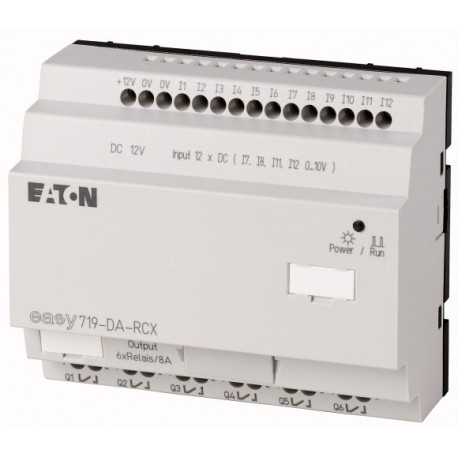 EASY719-DA-RCX 274118 0004519775 EATON ELECTRIC Relé programable Easy700 12 V DC 12 ED(4EA), 6SR Sin Pantall..