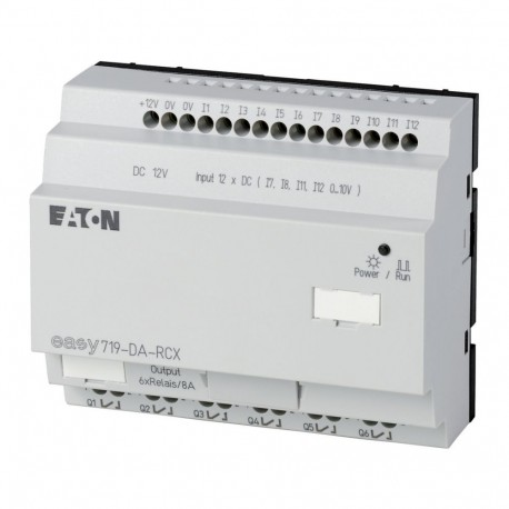 EASY719-DA-RCX 274118 0004519775 EATON ELECTRIC Relé programable Easy700 12 V DC 12 ED(4EA), 6SR Sin Pantall..