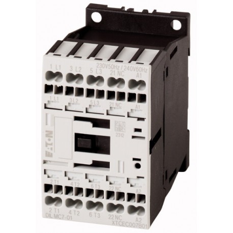 DILMC7-01(110V50HZ,120V60HZ) 277418 XTCEC007B01A EATON ELECTRIC Contattore di potenza, 3p+1NC, 3kW/400V/AC3