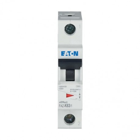 FAZ-K63/1 278605 EATON ELECTRIC Miniature circuit breaker (MCB), 63A, 1p, K-Char, AC