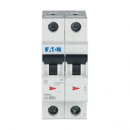 FAZ-S20/2 278812 EATON ELECTRIC Miniature circuit breaker (MCB), 20A, 2p, S-Char, AC