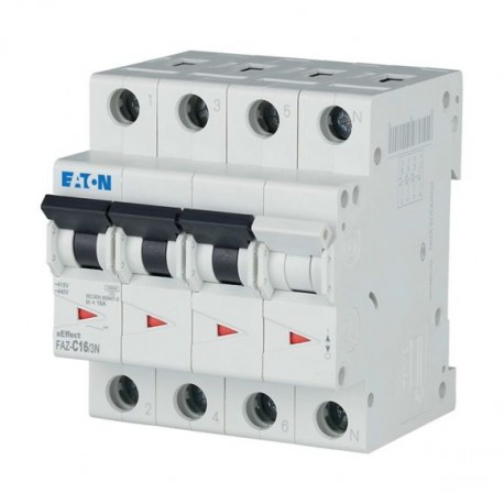 FAZ-C16/3N 278975 Y7-278975 EATON ELECTRIC Interruttore LS, 16A, 3Np, curva caratteristica C, AC