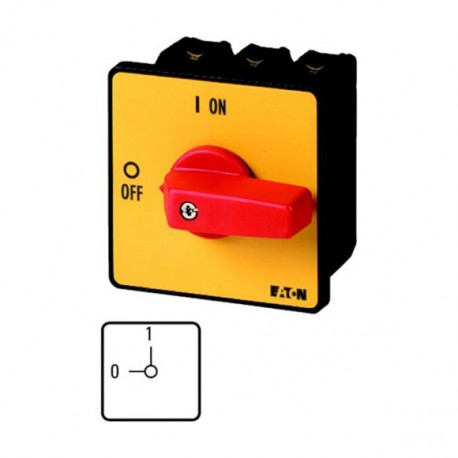 P3-63/E-RT 005743 EATON ELECTRIC On-Off switch, 3 pole, 63 A, Emergency-Stop function, flush mounting