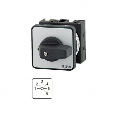 T0-3-151/E 012915 Y7-12915 EATON ELECTRIC Interruptor de escalones 6 polos 20 A Placa indicadora: 1-6 45 ° 