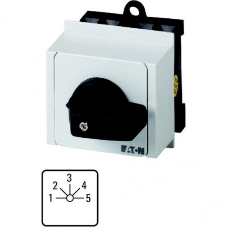 T0-3-8232/IVS 034107 EATON ELECTRIC Commutateurs à gradins, Contacts: 5, 20 A, plastron: 1-5, 45 °, 5 crans ..