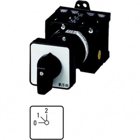 T0-3-8280/Z 043598 EATON ELECTRIC Interruptor de escalones 6 polos 20 A Placa indicadora: 0-2 45 ° Montaje f..