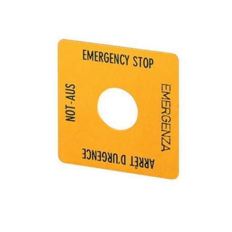 SQT1 058874 EATON ELECTRIC Label, emergency switching off, yellow, blank, yellow