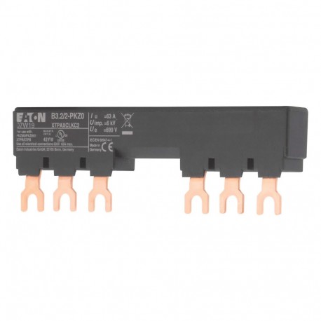 B3.2/2-PKZ0 063963 Y7-63963 EATON ELECTRIC Jeu de barres triphasé, pour 2 PKZ0, +contact auxiliaire, +déclen..