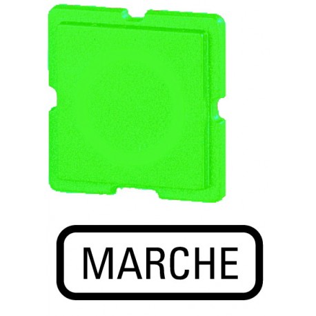 311TQ25 091475 EATON ELECTRIC Placa indicadora Inscripción: MARCHE Verde Para RMQ16 25x25