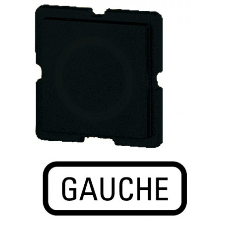 334TQ25 092567 EATON ELECTRIC Placa indicadora Inscripción: GAUCHE Negra Para RMQ16 25x25