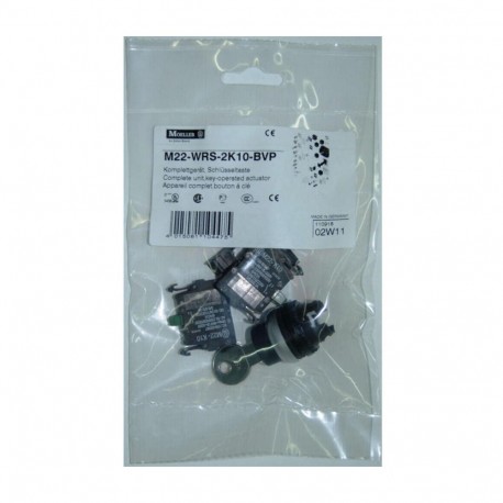M22-WRS-2K10-BVP 110918 Y7-110918 EATON ELECTRIC Selettore a chiave 2 contatti NA, apparecchio completo