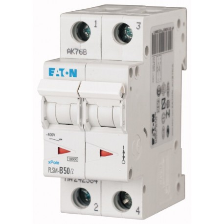 PLSM-D50/2-MW 113098 EATON ELECTRIC Over current switch, 50A, 2p, type D characteristic