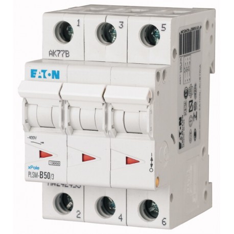 PLSM-D50/3-MW 113152 EATON ELECTRIC Over current switch, 50A, 3p, type D characteristic