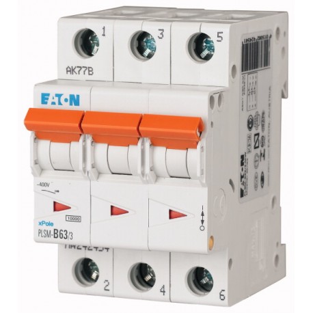 PLSM-D63/3-MW 113153 Y7-113153 EATON ELECTRIC Interruptor magnetotérmico, 3P, curva D, 63A