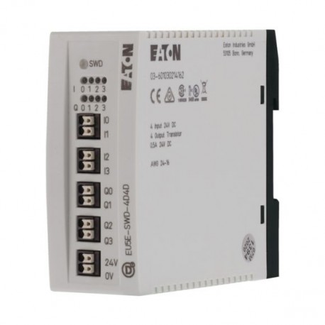 EU5E-SWD-4D4D 116382 4519769 EATON ELECTRIC Module d'entrée/sortie, SmartWire-DT, 24V DC, 4 entr. TOR 4 sort..