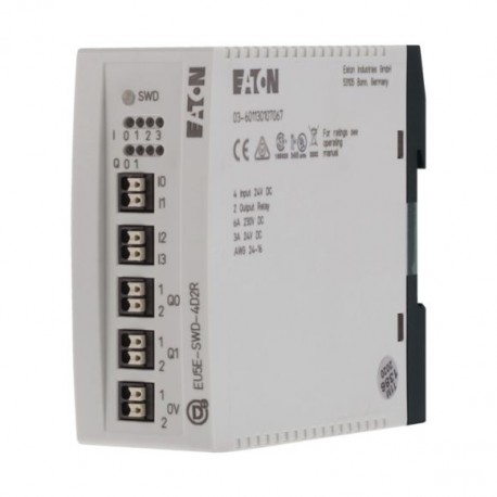 EU5E-SWD-4D2R 116383 Y7-116383 EATON ELECTRIC Modulo ingresso/uscita, SmartWire-DT, 24VDC, 4DI, 2DO-relè, 3A