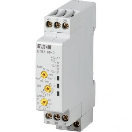 ETR2-69-D 119428 EATON ELECTRIC Timing relay, 2W, 0.05s-100h, multi-function, 12-240VAC 50/60Hz, 12-240VDC