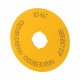 M22-XAK12 121086 Y7-121086 EATON ELECTRIC Label, emergency stop, D 90mm, yellow, DE, EN, ES, PT