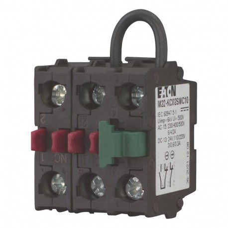 M22-KC02SMC10 121720 Y7-121720 EATON ELECTRIC Elemento di contatto, 2 NC, fissaggio a pavimento, collegament..