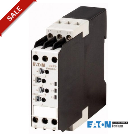 EMR5-AWN280-1 134233 EATON ELECTRIC Реле контроля чередования фаз, 2 перекл. контакта, 180-280 В АС