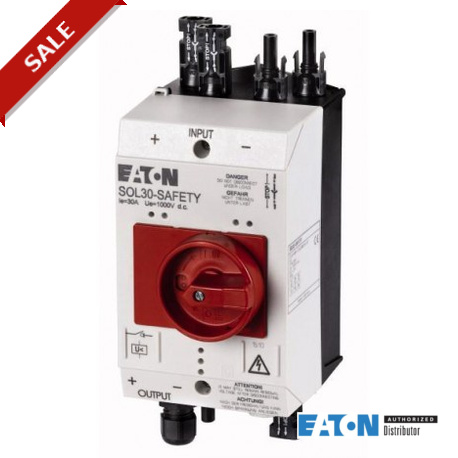 SOL30-SAFETY/2MC3-U(230V50HZ) 144121 EATON ELECTRIC interruptor de segurança, a 30a, para DC, 2 cordas, MC3