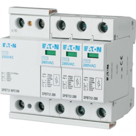 SPBT12-280-3+NPE 158332 EATON ELECTRIC Lightning current and surge arresters kit, TN-S/TT kit, 3+1p
