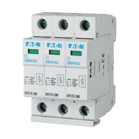 SPCT2-385/3 167605 EATON ELECTRIC Protección de sobretensiones con cartuchos, 3P, 385VAC, 3 x 20 kA