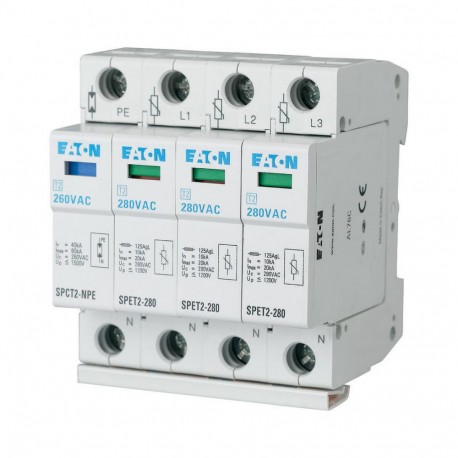 SPET2-280/3+NPE 168700 Y7-168700 EATON ELECTRIC Scaricatore da sovratensione completo, 3p+N, 280VAC, 4,5kA
