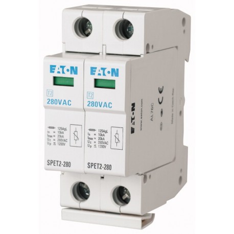 SPET2-280/2 168742 EATON ELECTRIC Protección de sobretensiones completo, 2P, 280VAC, 4, 5 kA